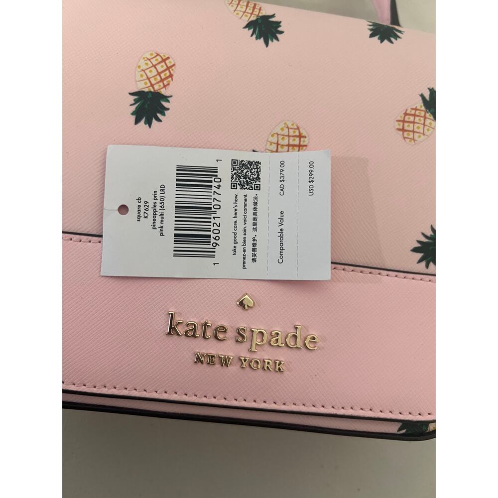 Kate Spade K7629 Staci Square Pineapple Crossbody Pink - Picture 8 of 8